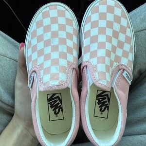 Kids pink checkered vans